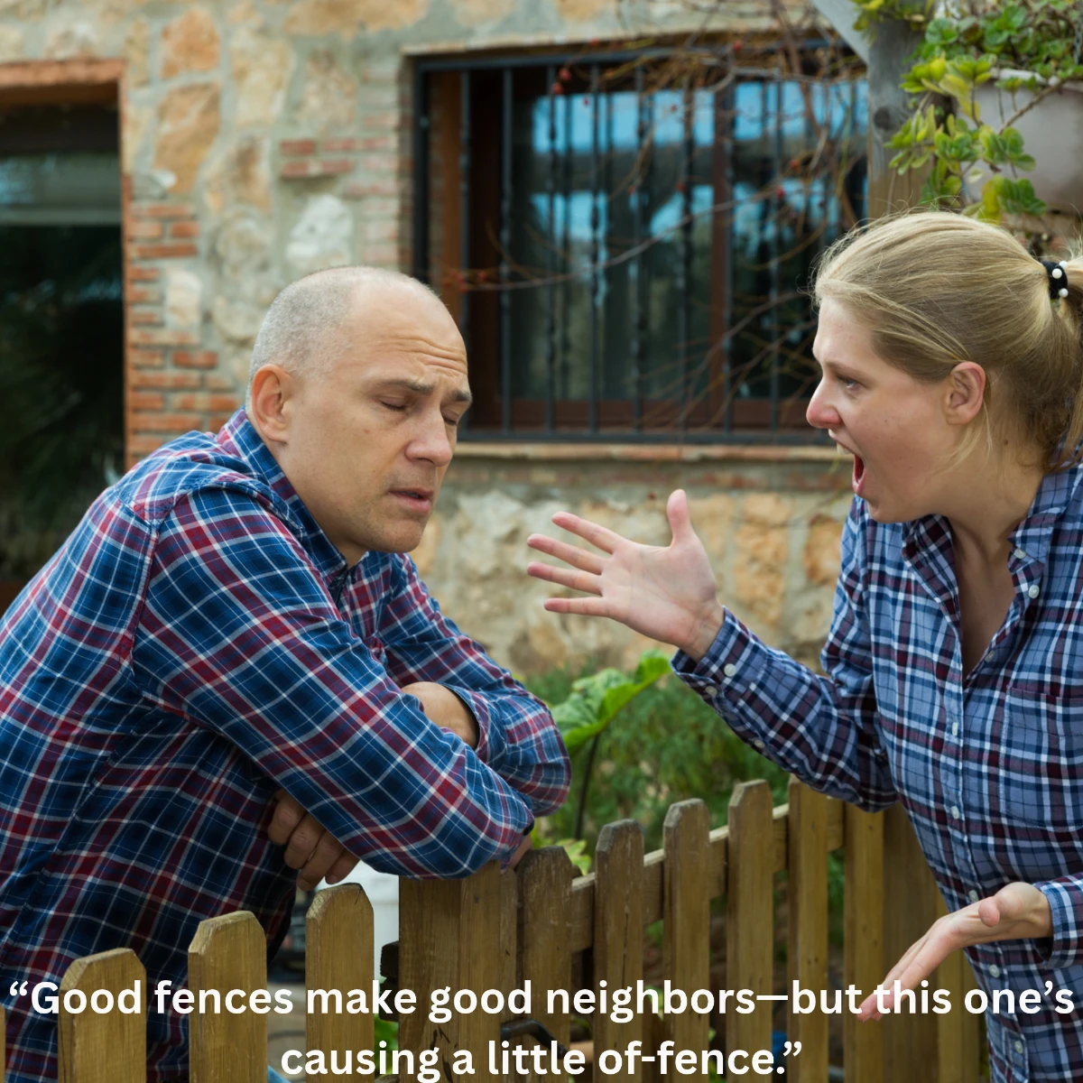 neighbors arguing over a fence